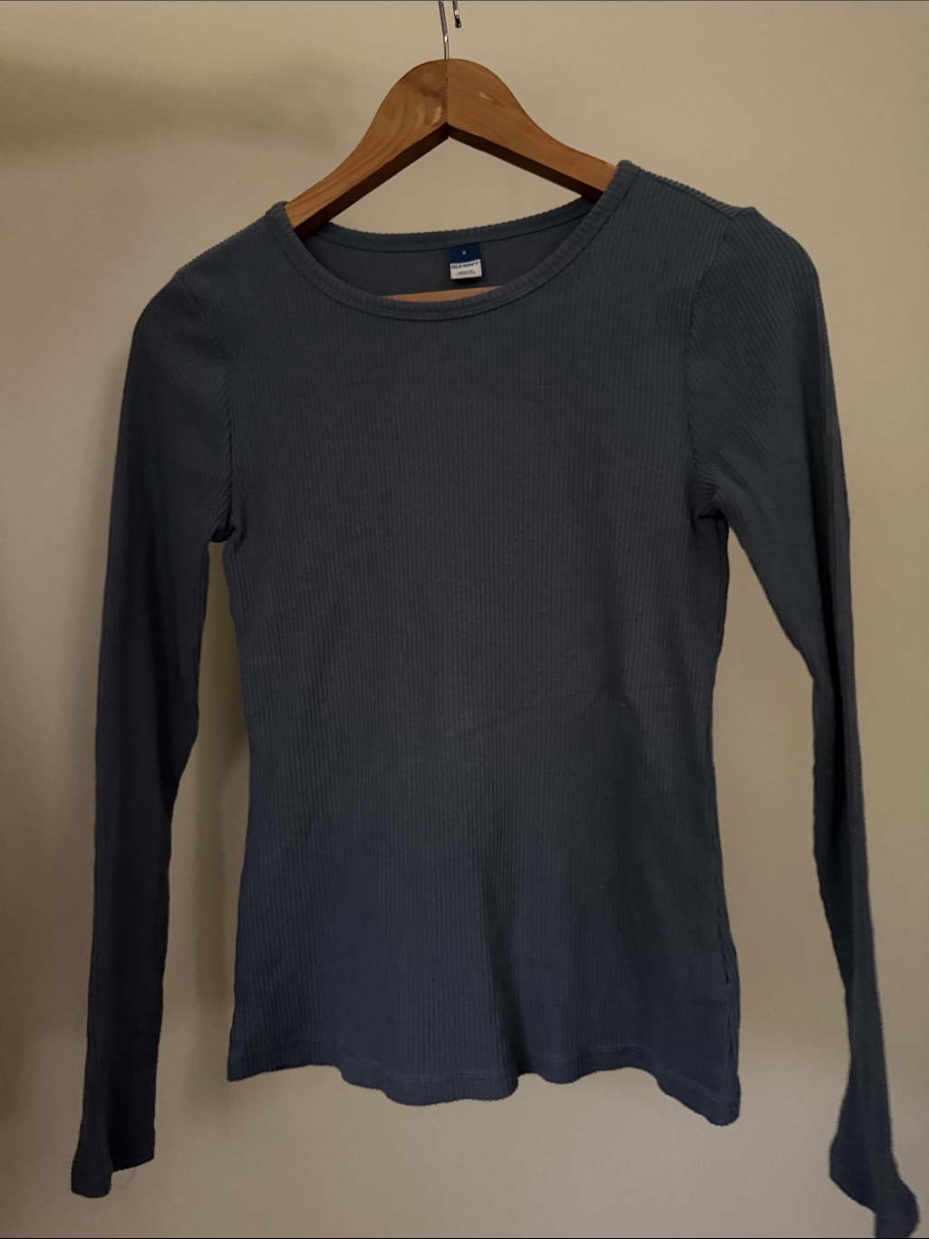Old Navy Long-Sleeve Ribbed Crewneck Top - Slate Blue